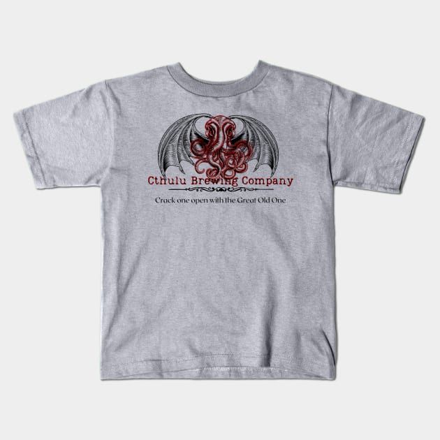 Cthulu Brewing Company Kids T-Shirt by The Convergence Enigma